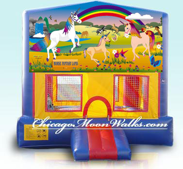 Unicorn Fantasy Moonwalk Inflatable Bounce House Rental Chicago IL